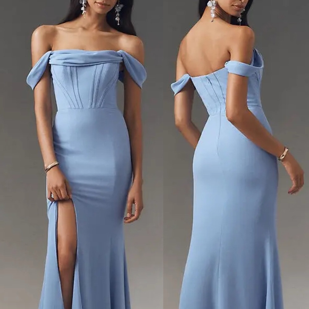 NEW Anthropologie Dress The Population Melania Off The Shoulder Gown Corset Sz L